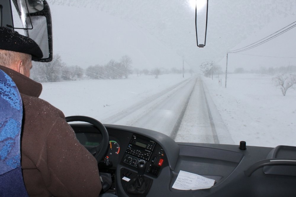 Attention sur la route, il neige du coté de Saint-Antonin !